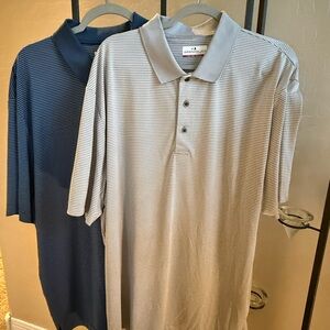 Grand Slam Men's Striped Golf Polo Duo - Navy and Light Gray XXL